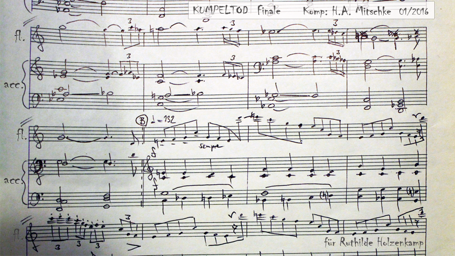 KUMPELTOD Herbert A. Mitschke Finale Musik Flöte Akkordeon
